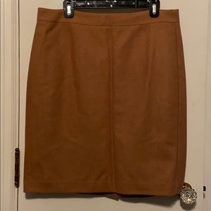 Camel J Crew wool pencil skirt size 14